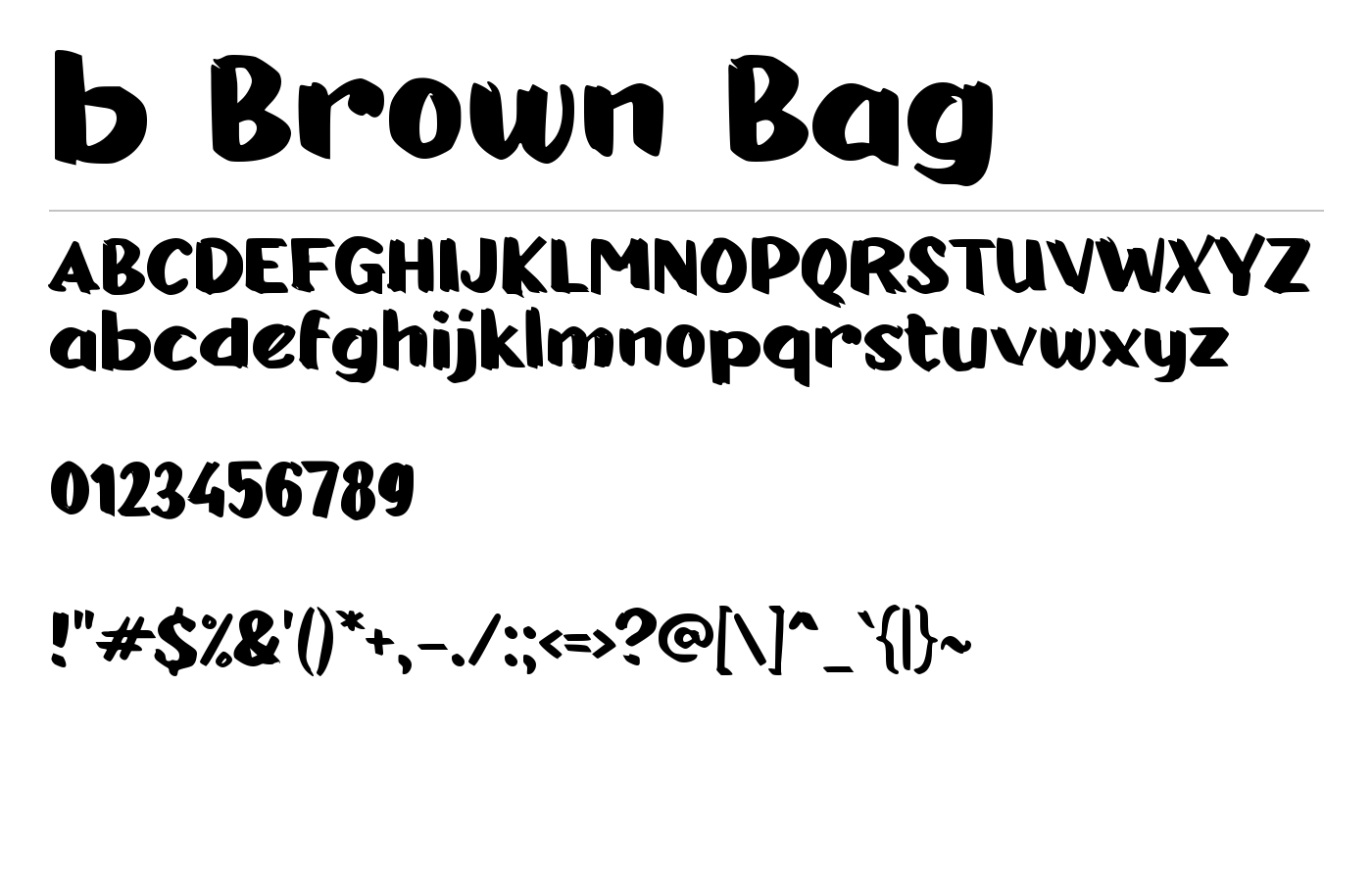 b Brown Bag Font preview