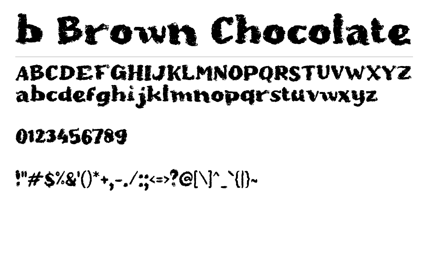 b Brown Chocolate Font preview
