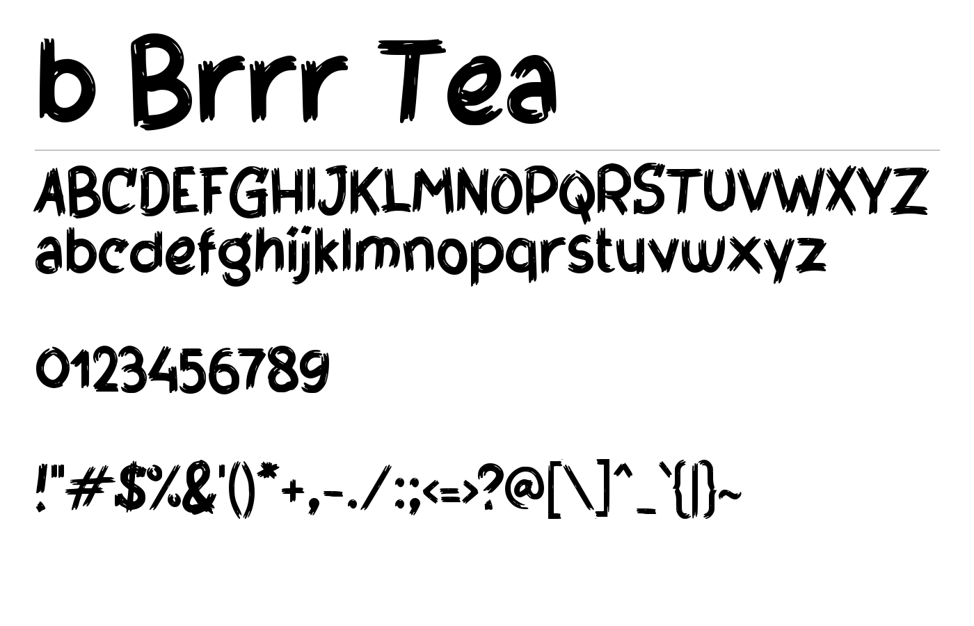 b Brrr Tea Font preview