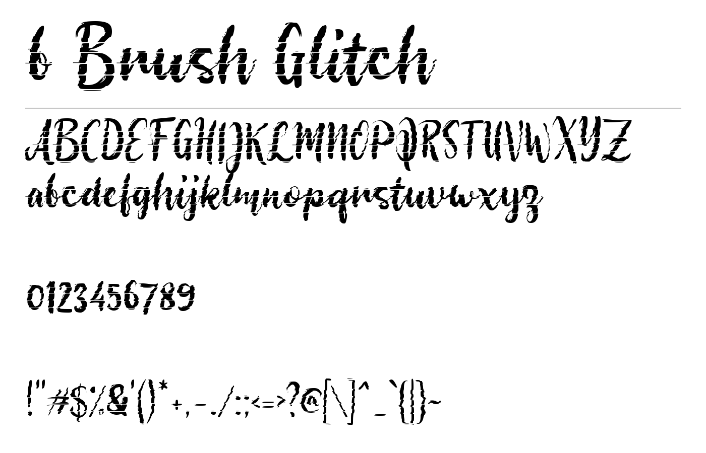 b Brush Glitch Font preview
