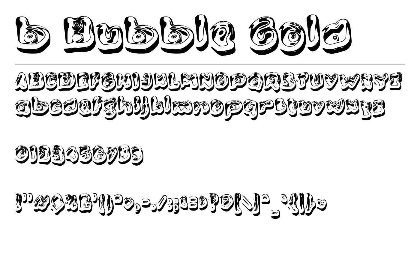 b Bubble Gold Font preview
