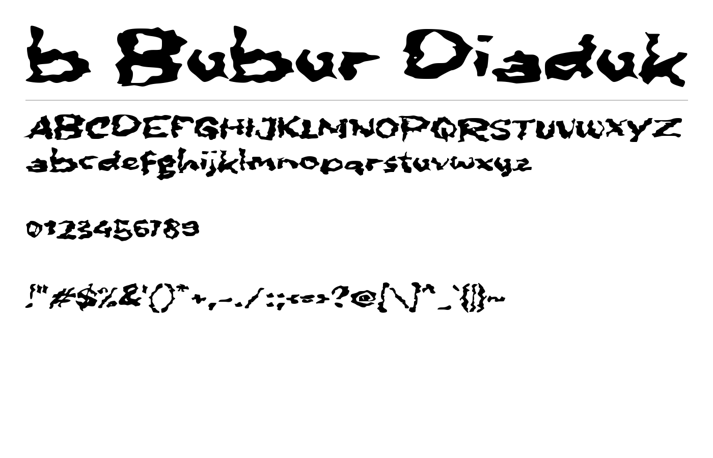 b Bubur Diaduk Font preview