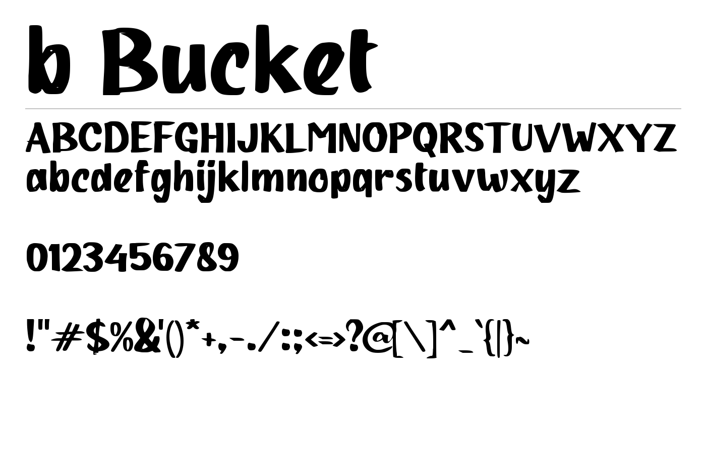b Bucket Font preview
