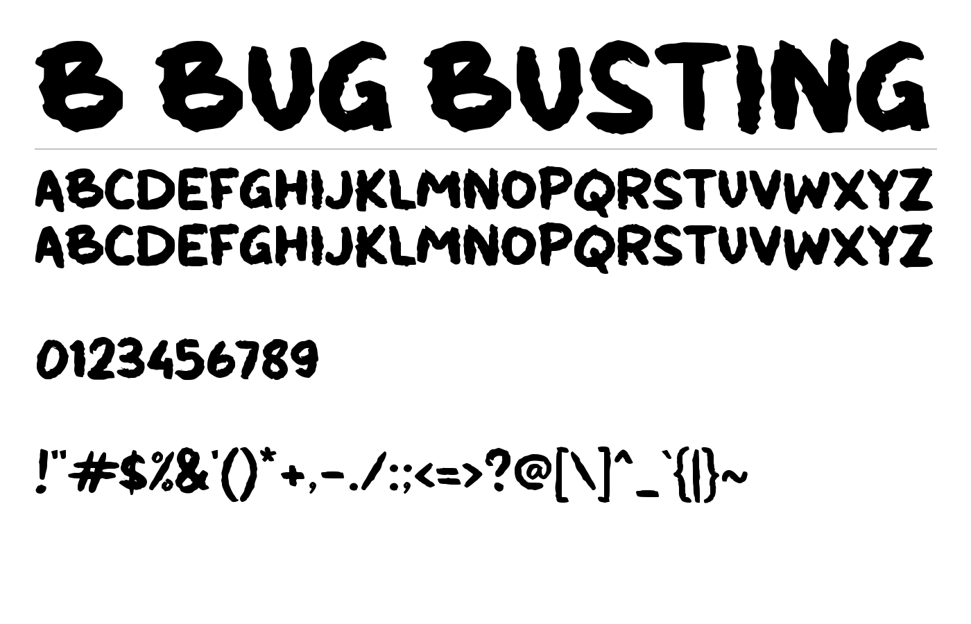 b Bug Busting Font preview