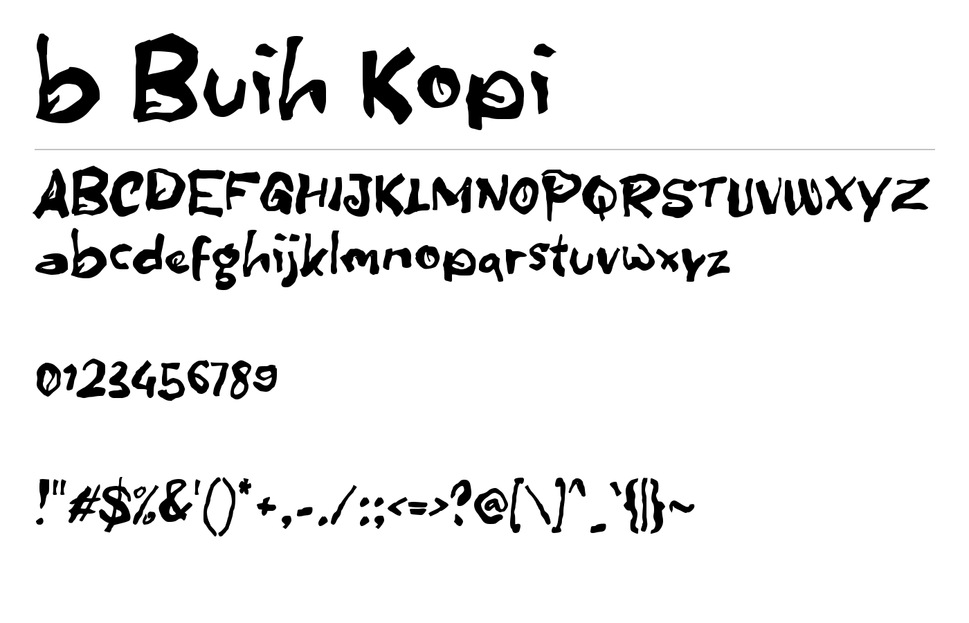 b Buih Kopi Font preview