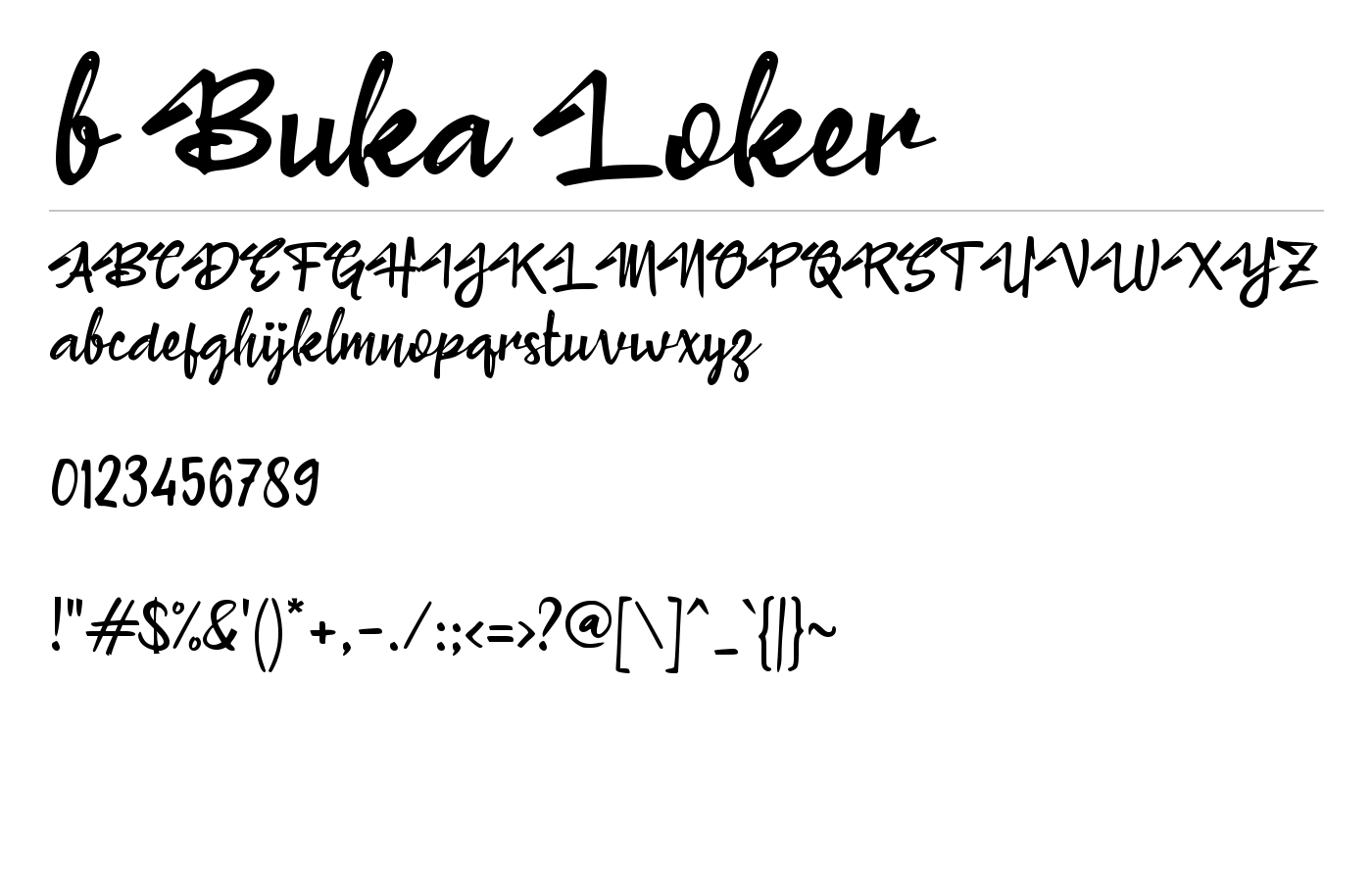 b Buka Loker Font preview