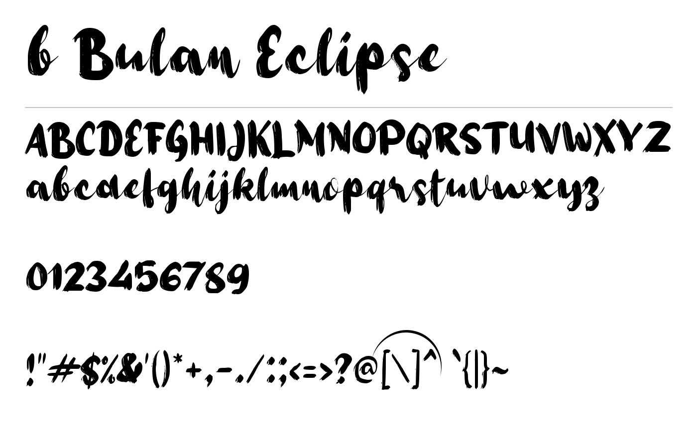 b Bulan Eclipse Font preview