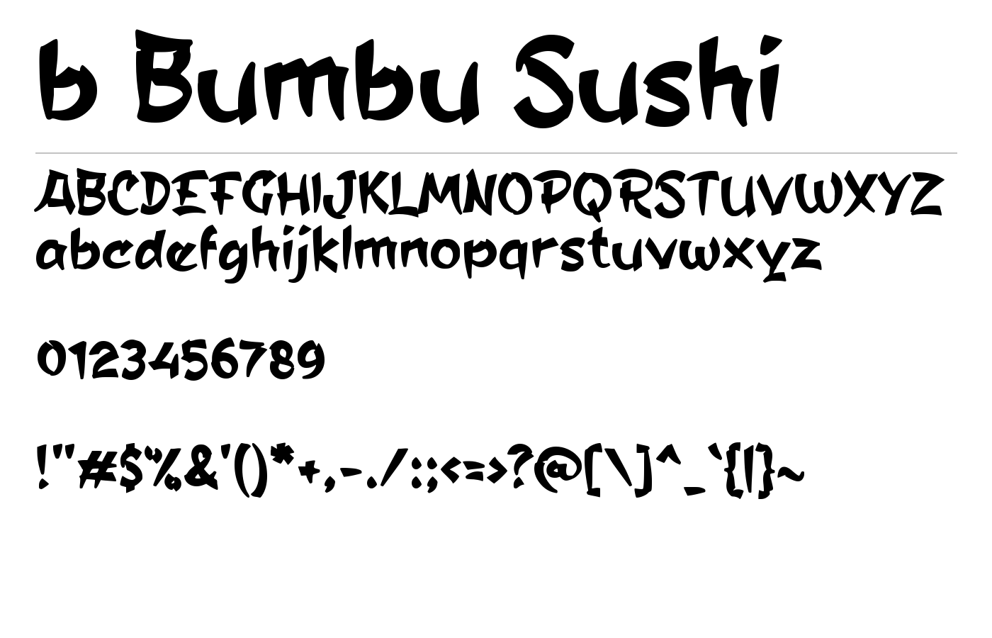 b Bumbu Sushi Font preview