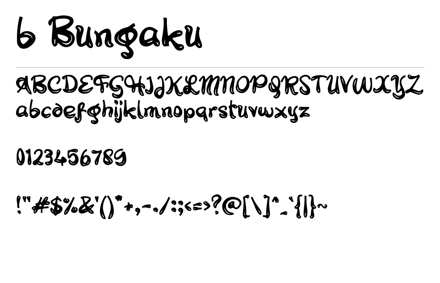 b Bungaku Font preview