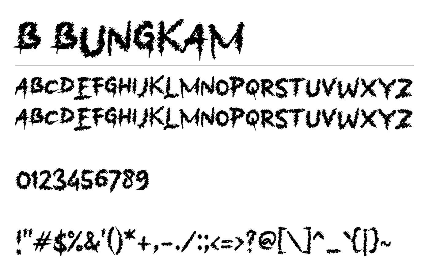 b Bungkam Font preview