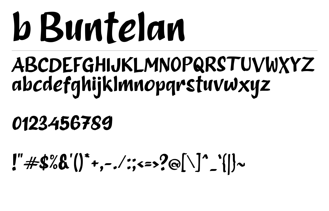 b Buntelan Font preview