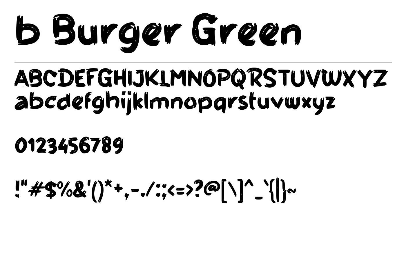 b Burger Green Font preview
