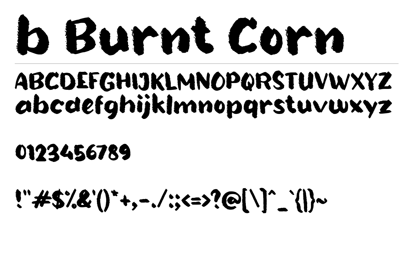 b Burnt Corn Font preview