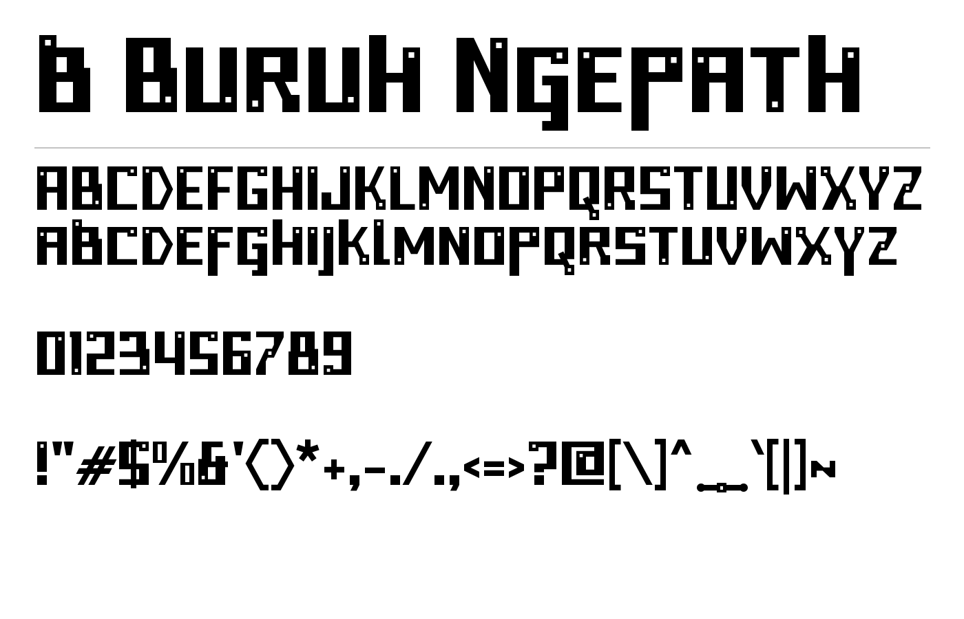b Buruh Ngepath Font preview