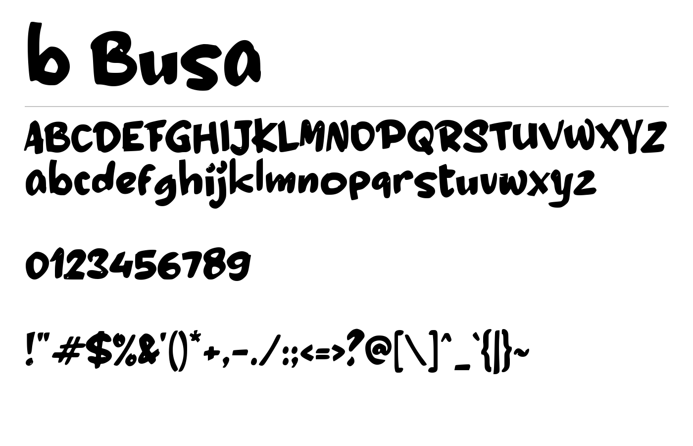 b Busa Font preview