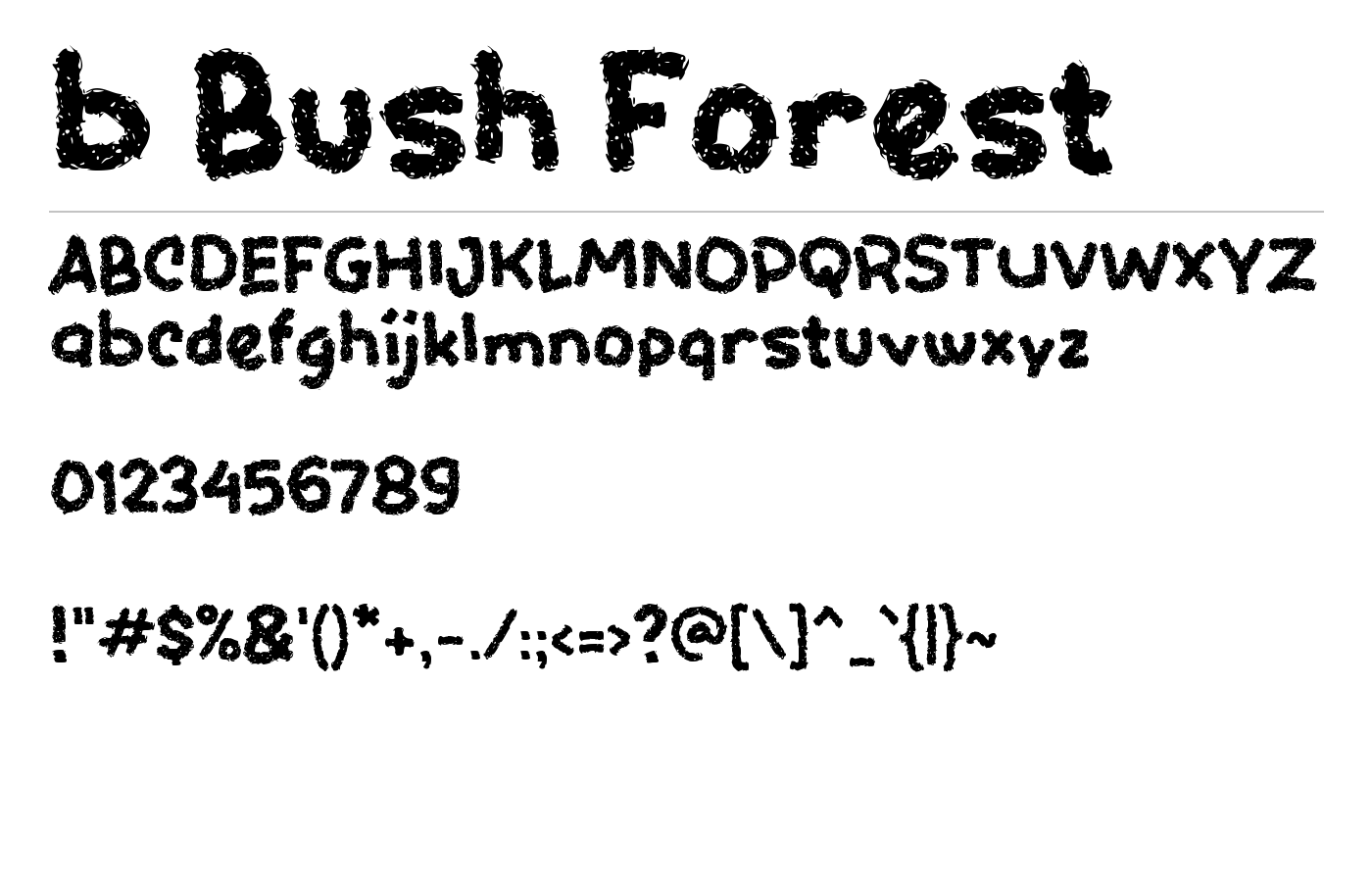 b Bush Forest Font preview