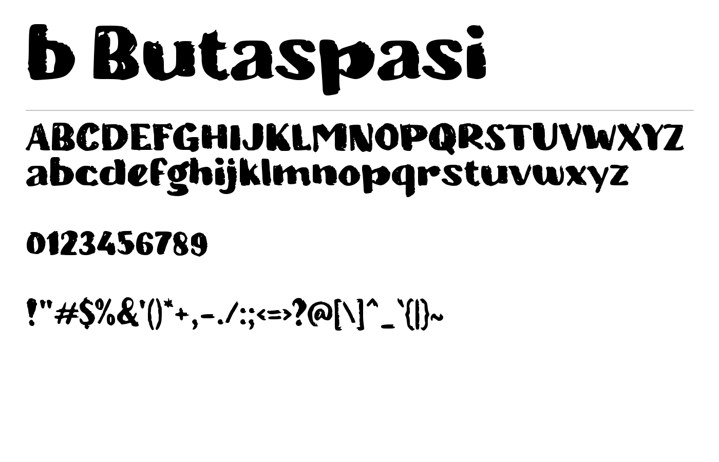 b Butaspasi Font preview