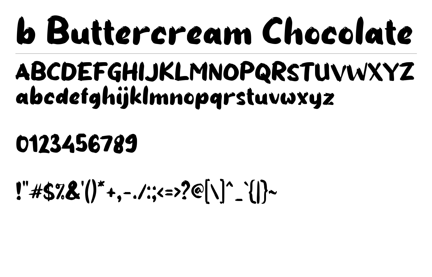 b Buttercream Chocolate Font preview