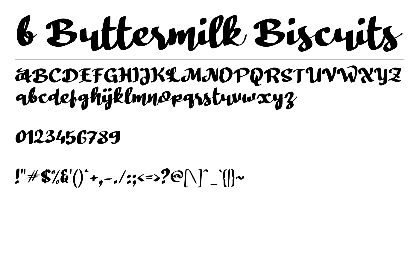 b Buttermilk Biscuits Font preview