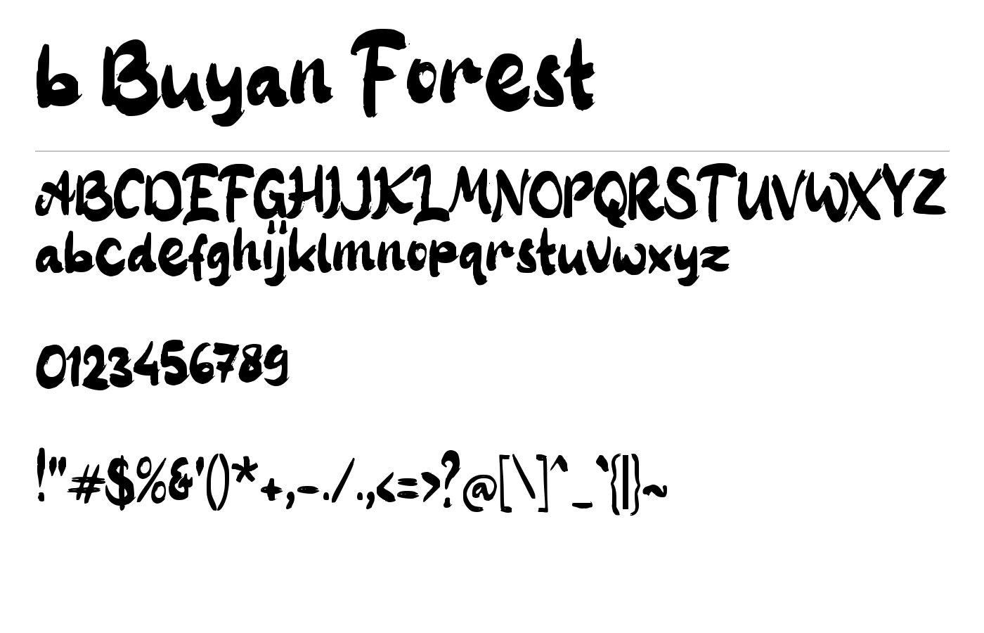 b Buyan Forest Font preview