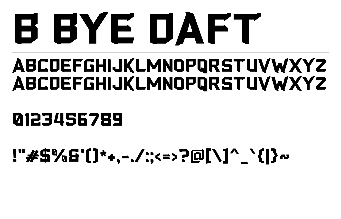 b Bye Daft Font preview
