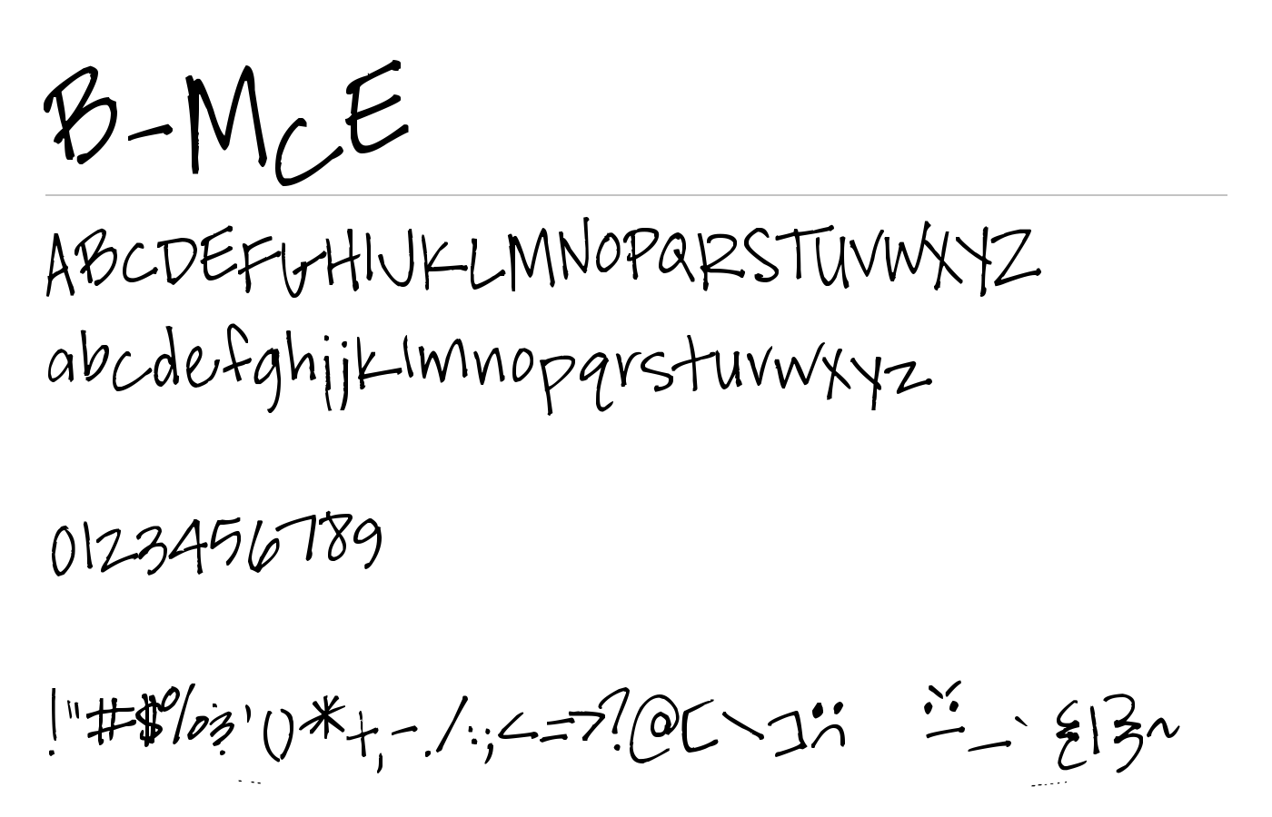 B-McE Font preview