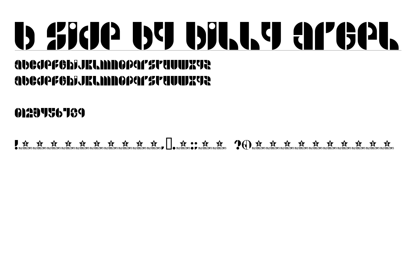 B SIDE Font preview