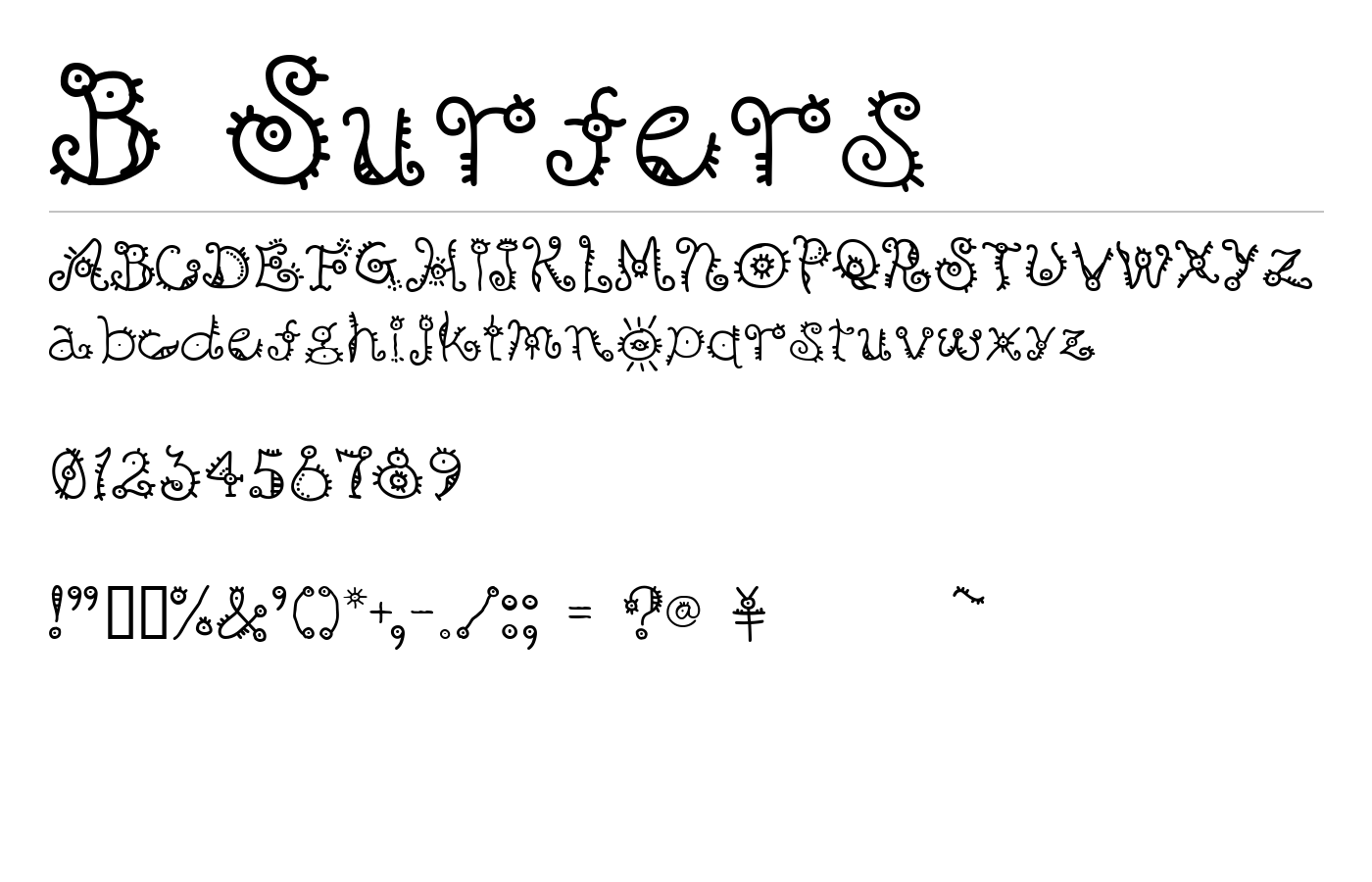 B Surfers Font preview