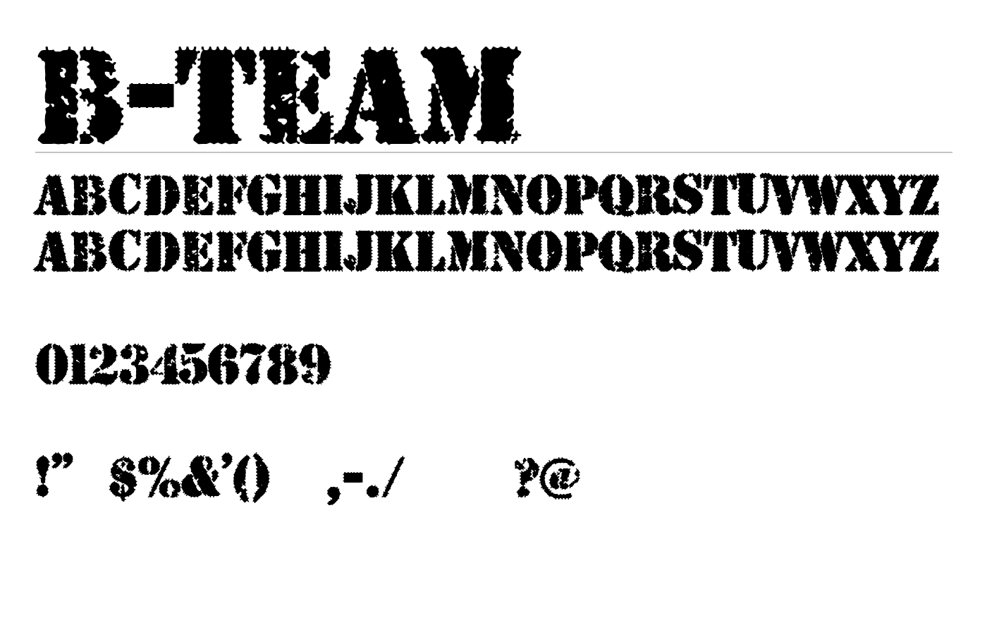 B-TEAM Font preview