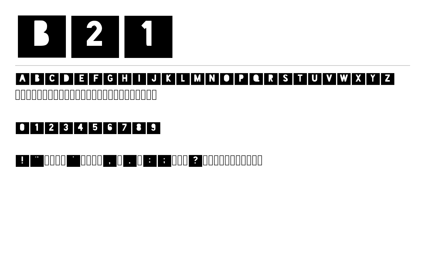 B21 Font preview