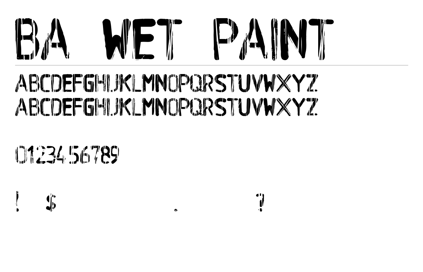 BA Wet Paint Font preview