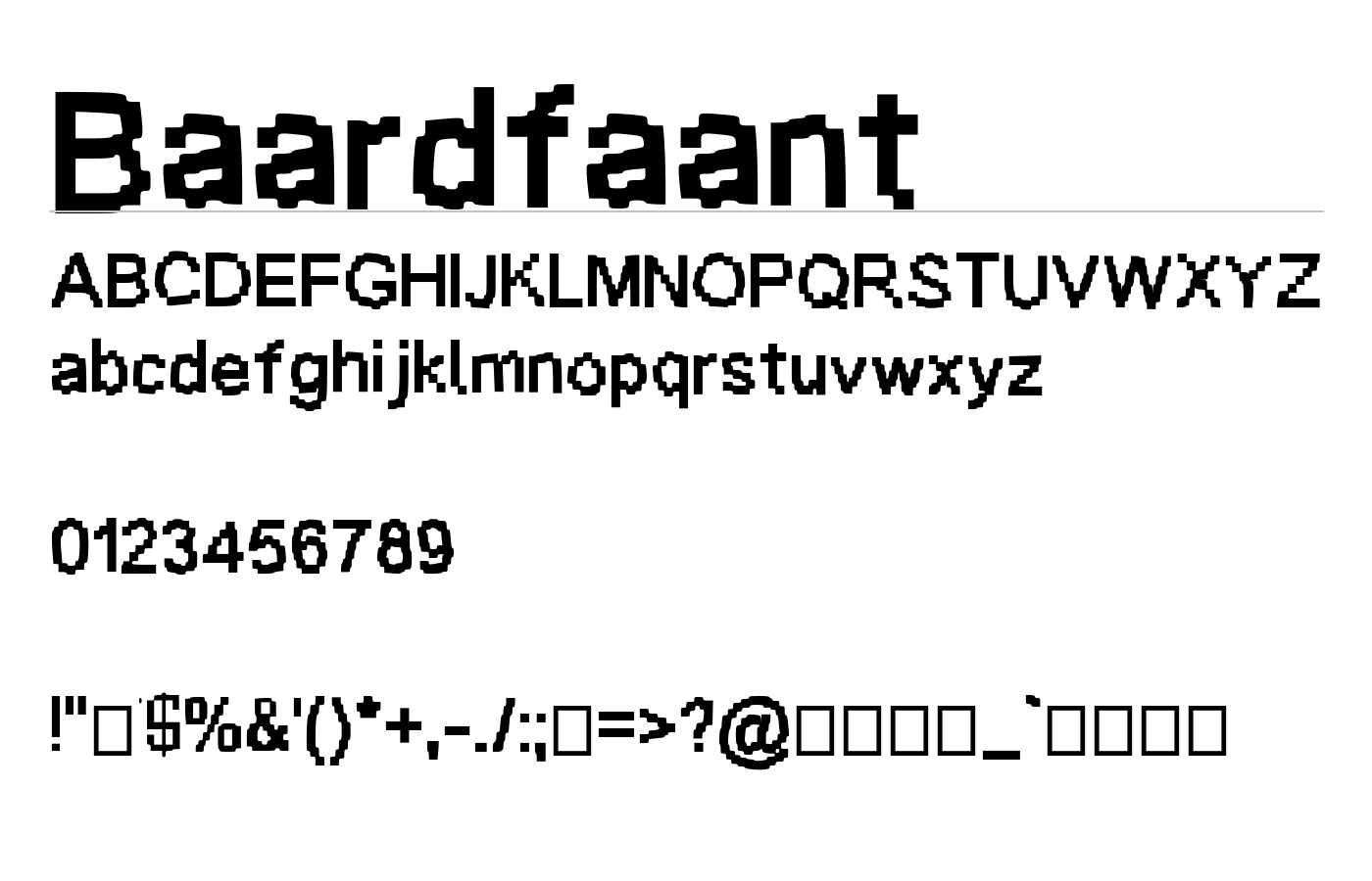 Baardfaant Font preview
