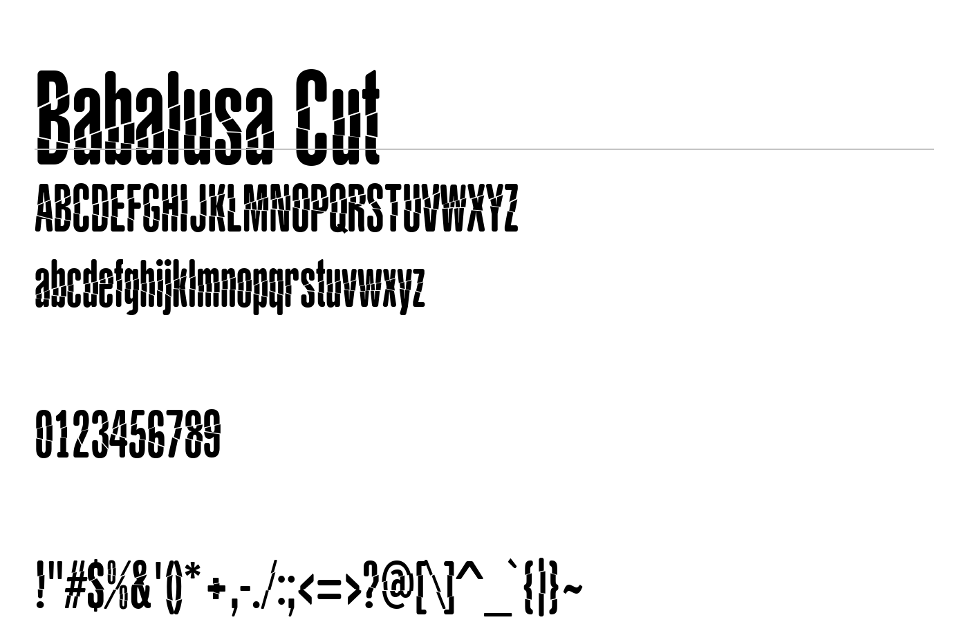 Babalusa Cut Font preview
