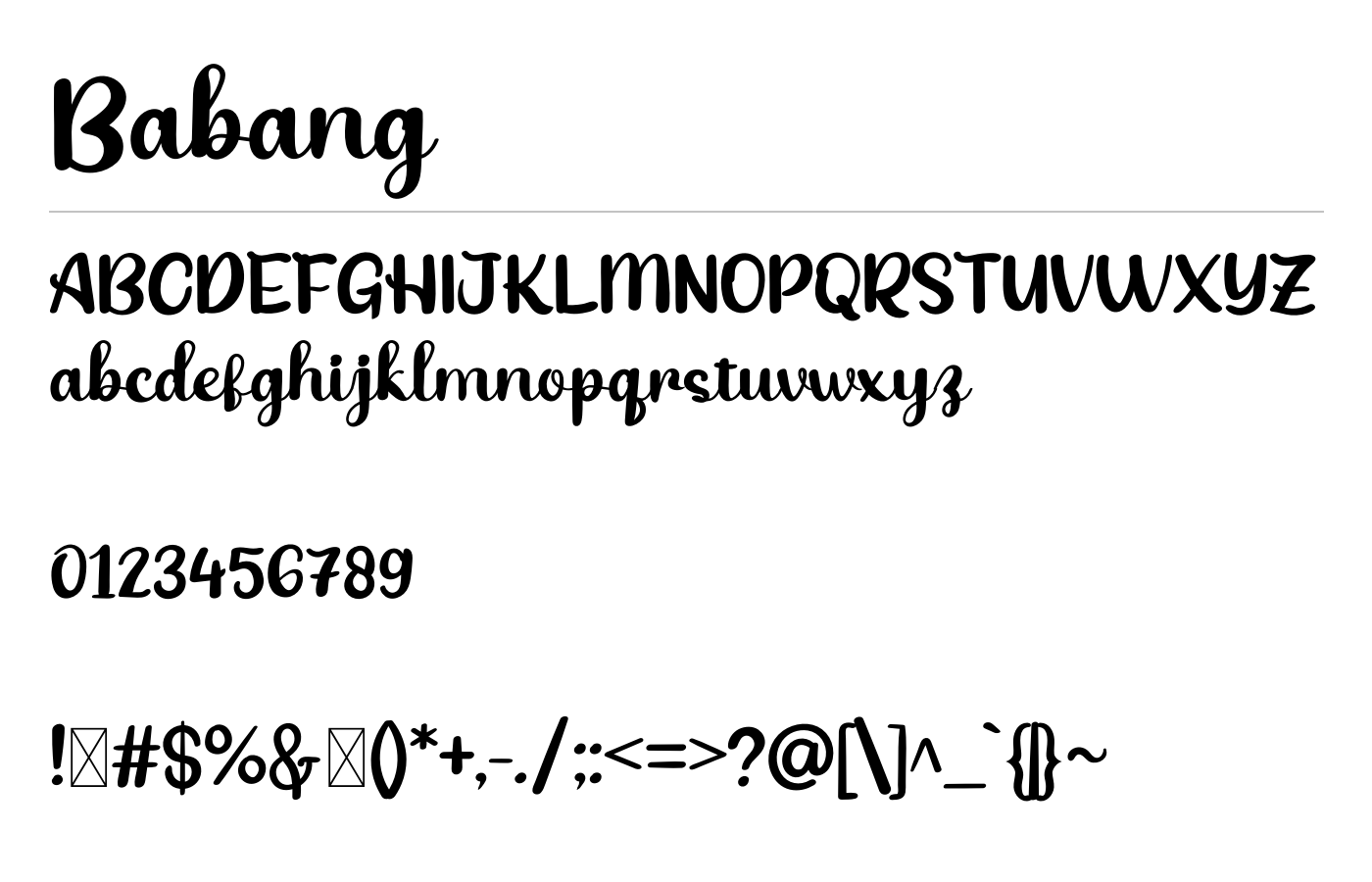 Babang Font preview