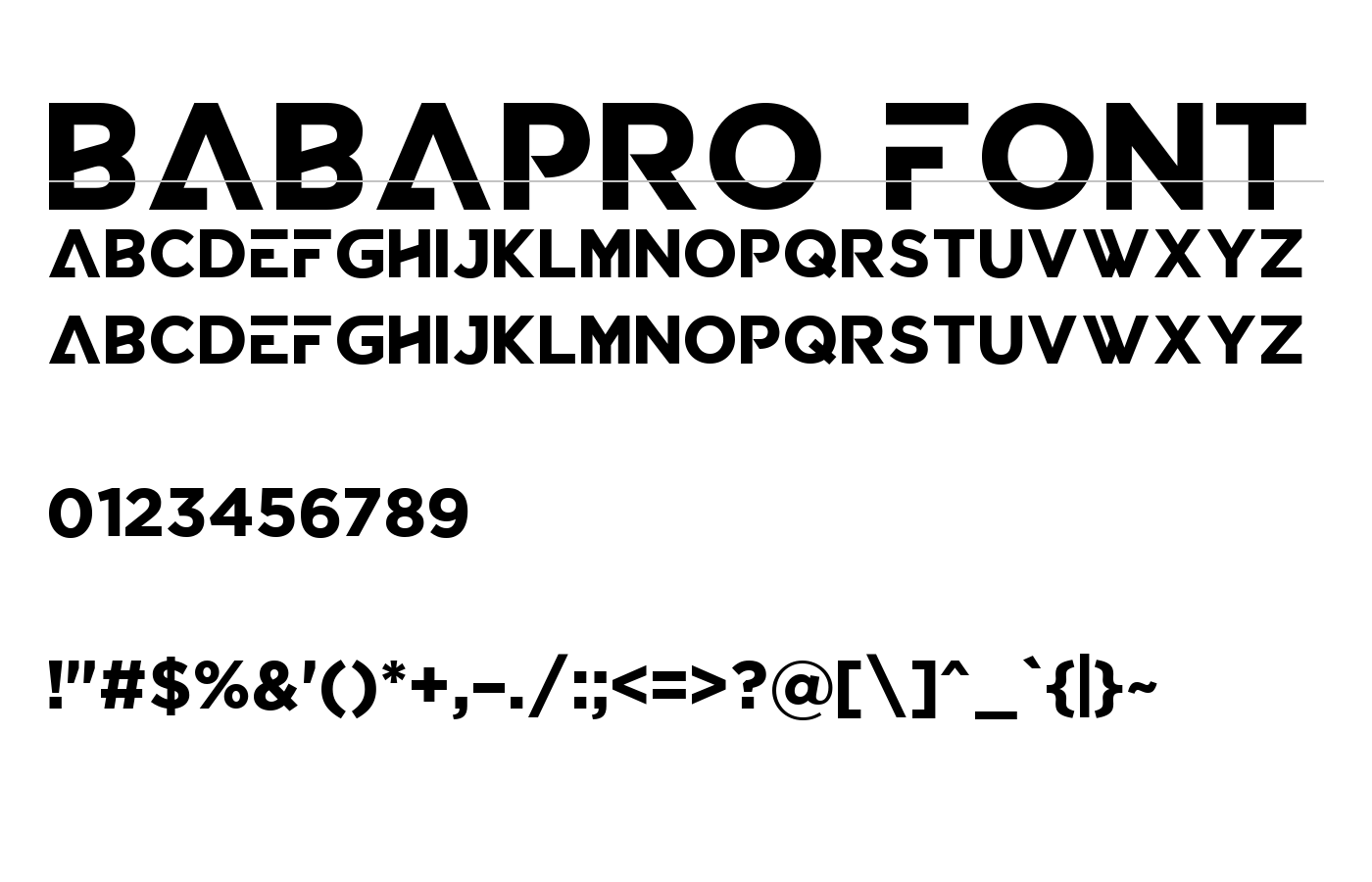 BABAPRO FONT preview