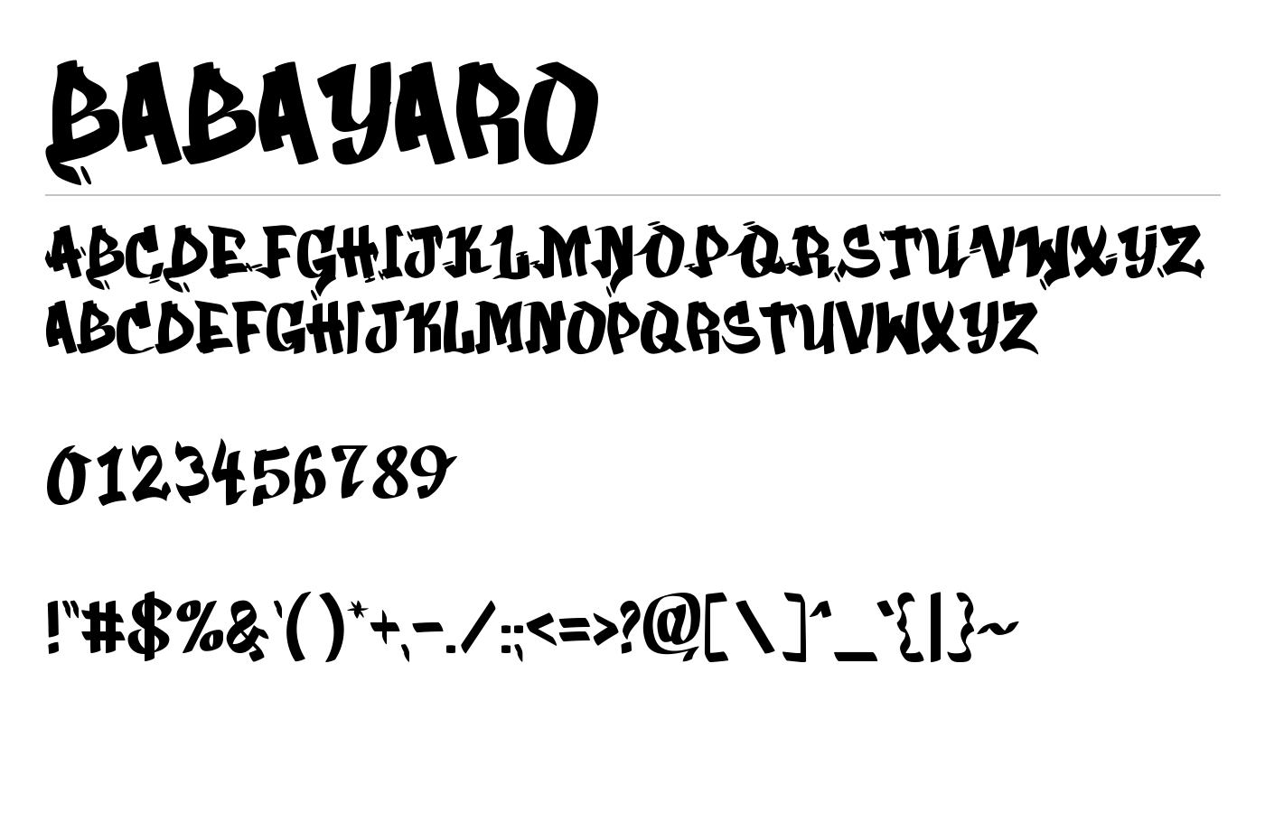 Babayaro Font preview
