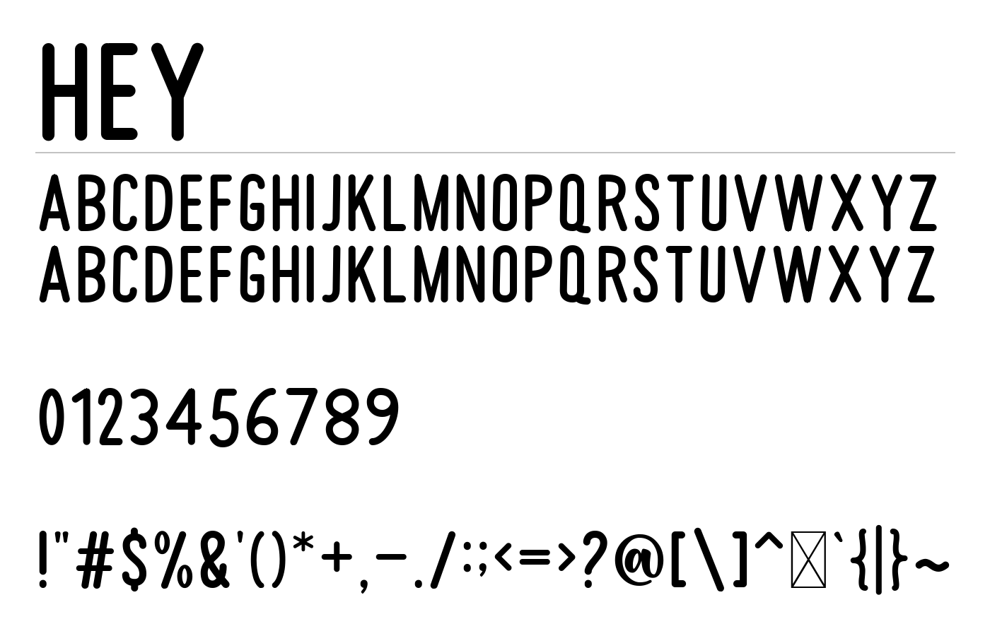 Hey Font preview