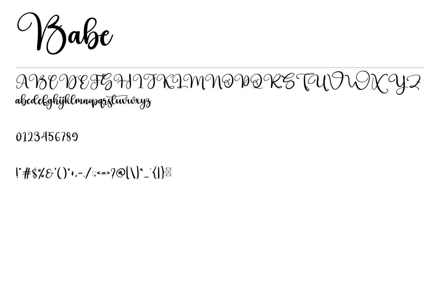 Babe Font preview