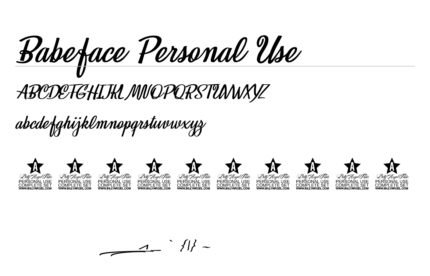 Babeface Personal Use Font preview