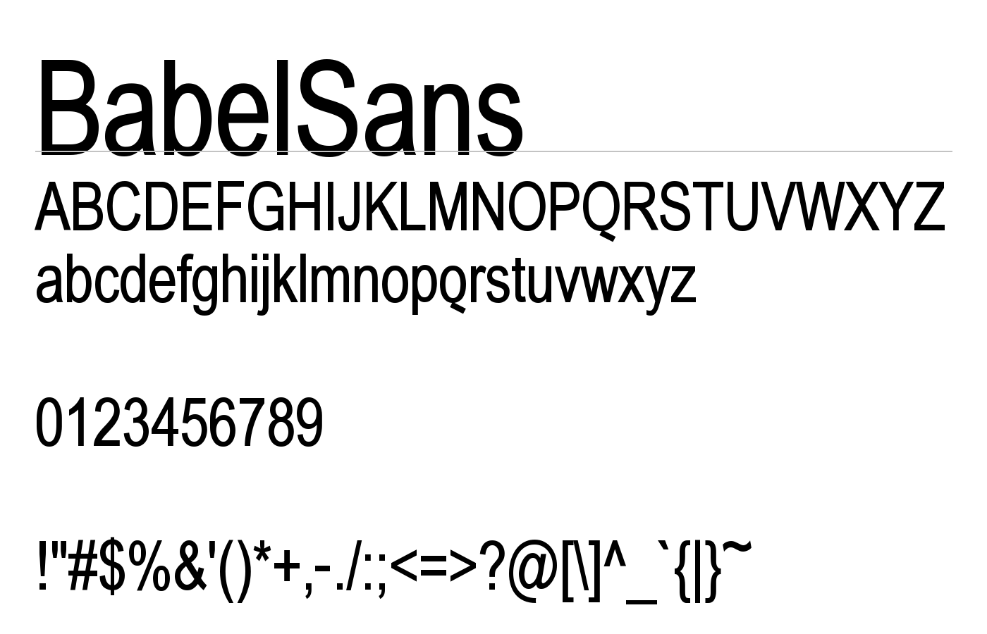 BabelSans Font preview