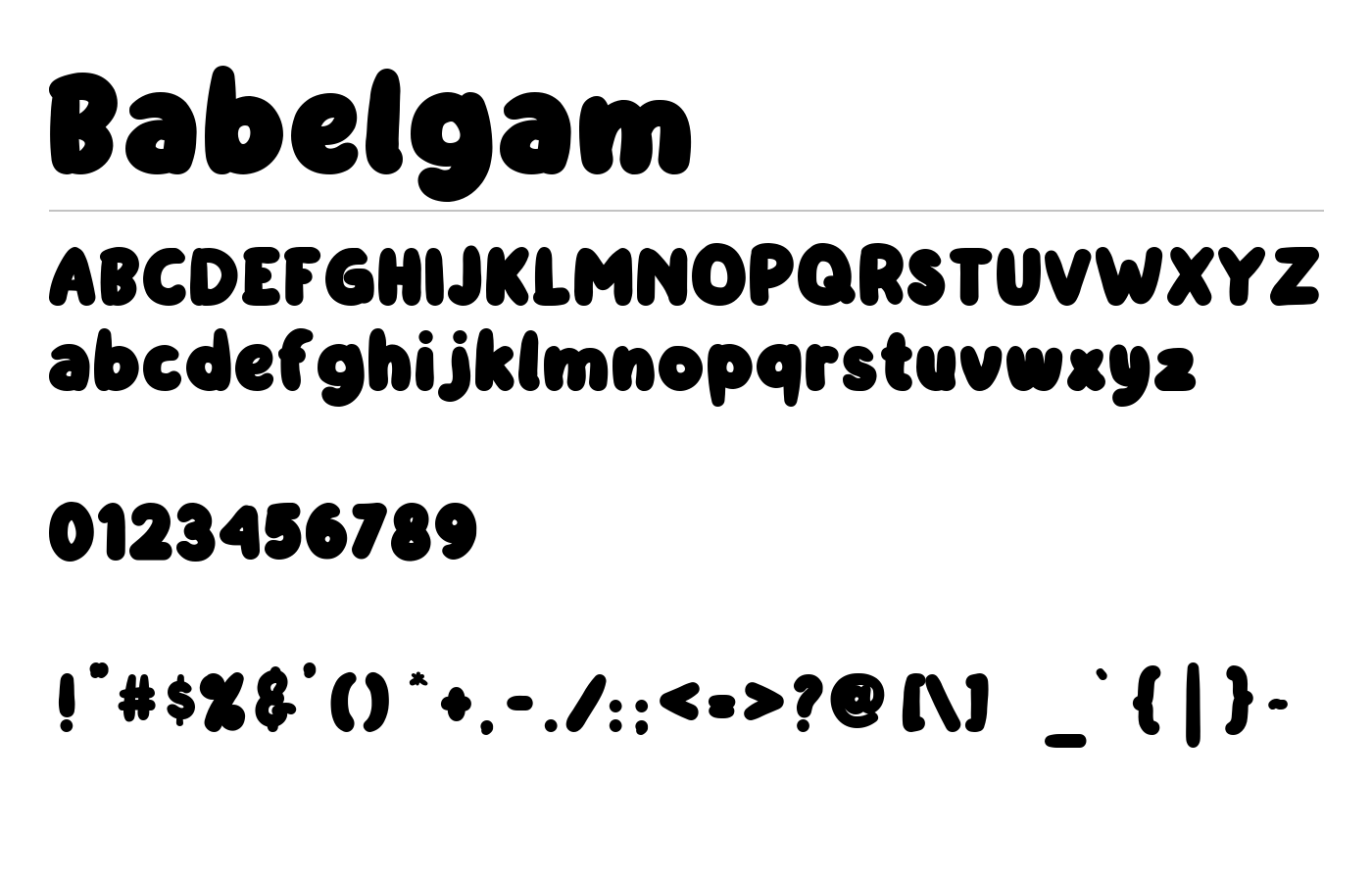 Babelgam Font preview