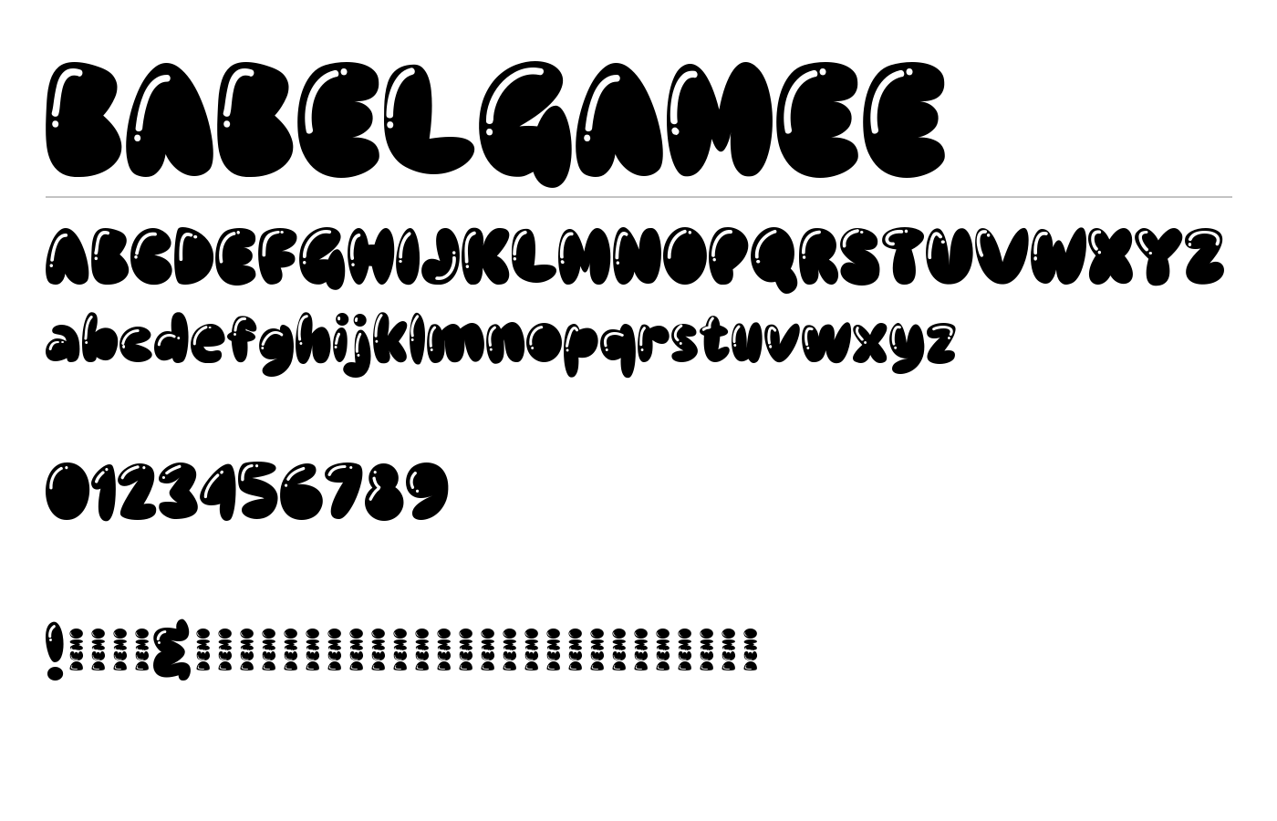 BABELGAMEE Font preview