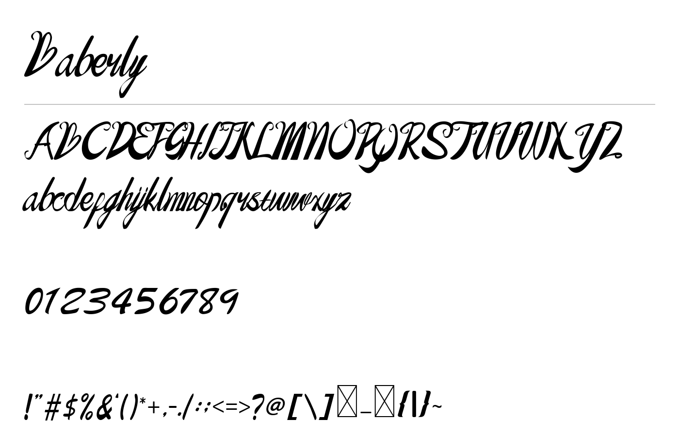 Baberly Font preview