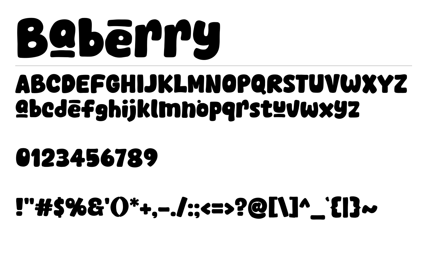 Baberry Font preview