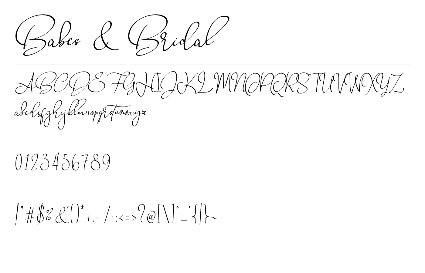 Babes & Bridal Font preview