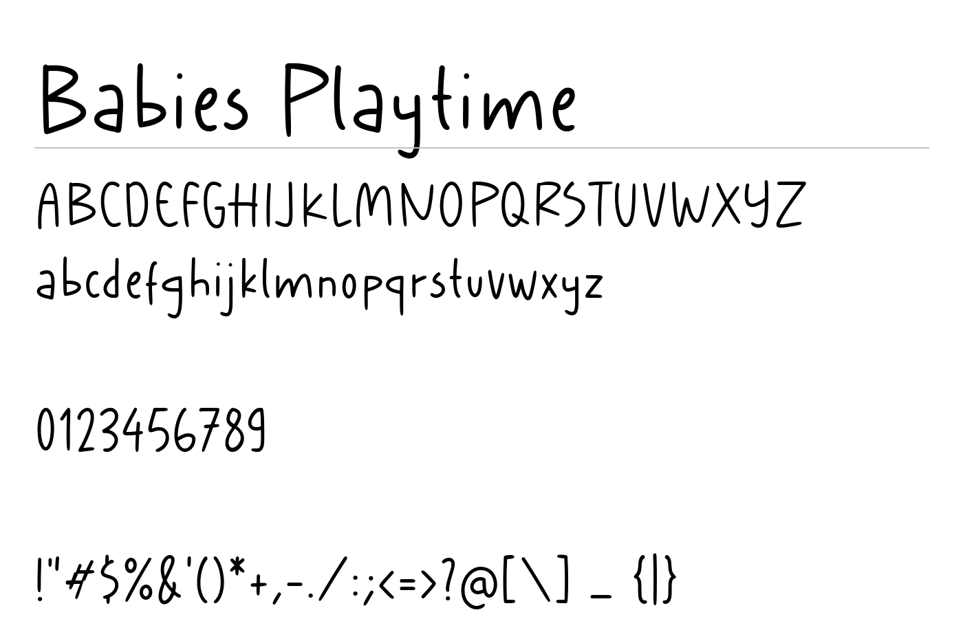 Babies Playtime Font preview