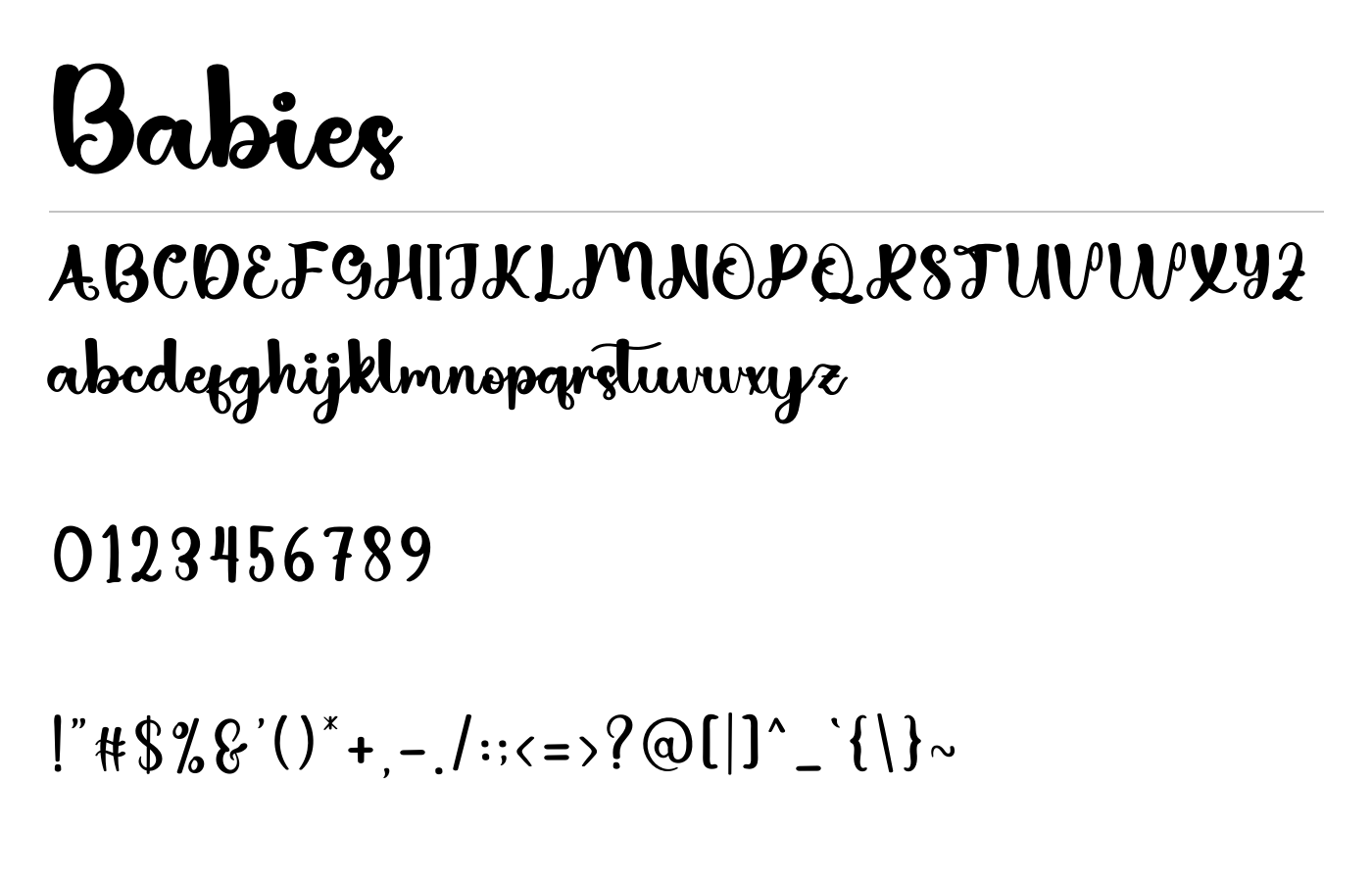 Babies Font preview
