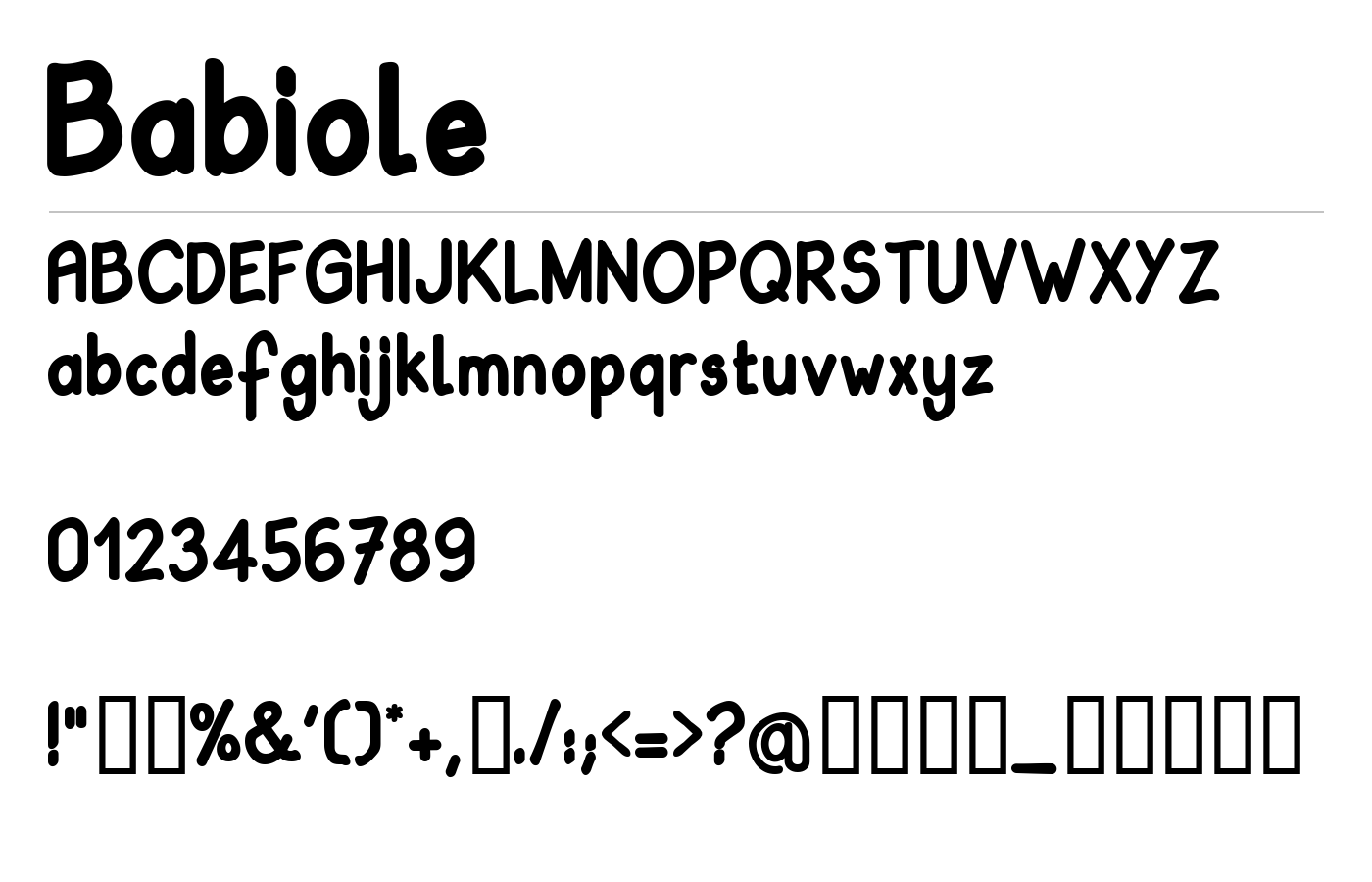 Babiole Font preview