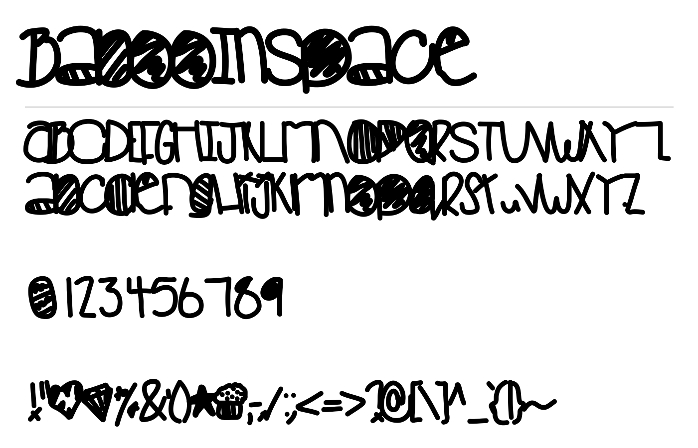 BabooInSpace Font preview