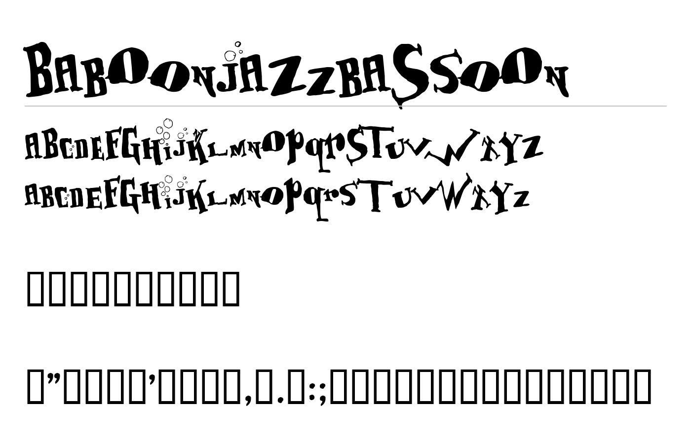 BabOonjaZzbaSsoOn Font preview